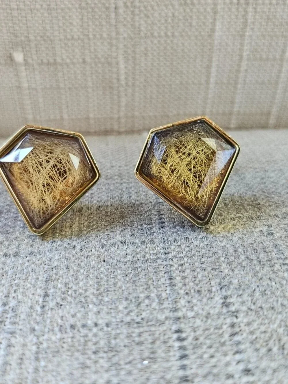 Men Dress Shirt Cuff Links Stud Diamond Shape Faux Stone Fashion Cufflink New